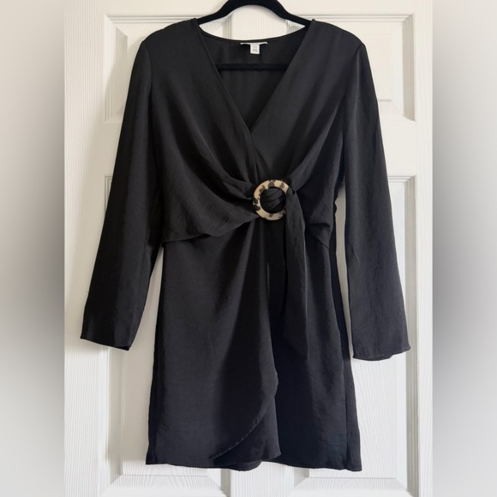 Topshop Black Long Sleeve Dress